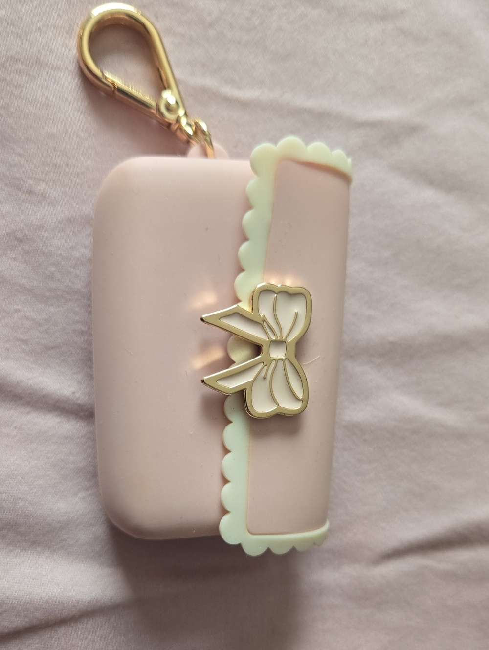 Pink Bow Silicone Keychain Case, Airpod Case, Or Bag Charm Women's Accessories